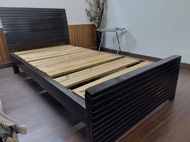 2 Walnut Wood Single Beds 2