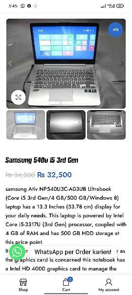 Samsung 540u i5 3rd Gen 10