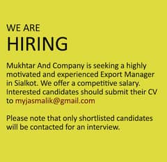 Export Manager Required