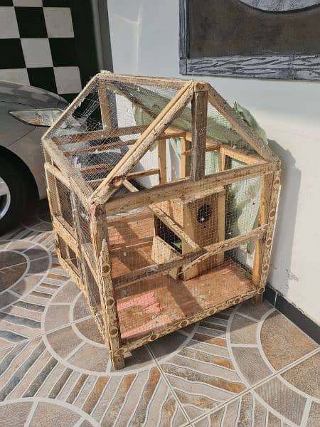 Wooden Parrot Cage 1