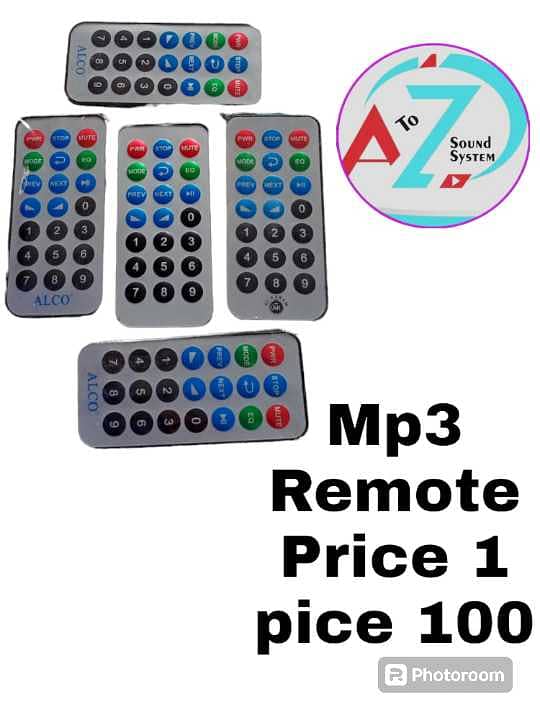 Mp3 remote  1 pice price 100 A TO Z SOUND SYSTEM contact & Whatsapp n 0