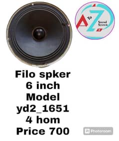 filo spker 6 inch model nomber yd2-1651 4 ohms  price 700 A TO Z SOUN