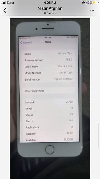 I phone 7 plus pta approved 32 gb contact only whats app 4
