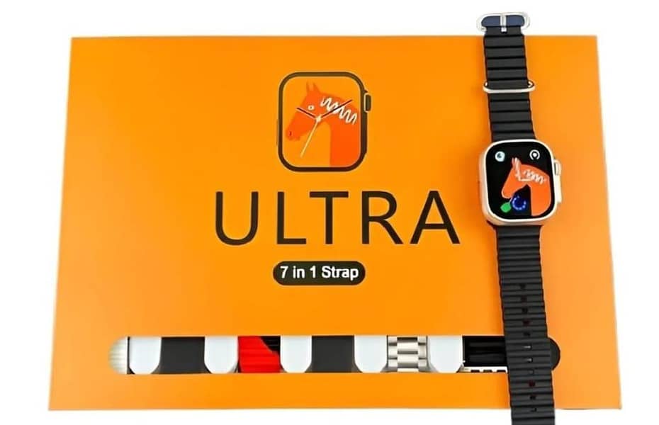 7 In 1 Ultra Smart Watch With 7 Strap's And Wearlees Charging Bluetoot 0