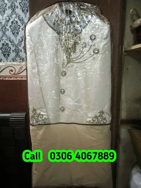 Sherwani dulha dress white cream color new fashion design  g 1