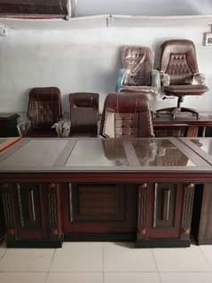 imported pure wooden office table with side atble