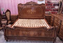 TITANIC  BED SET WALNUTS WOOD 0