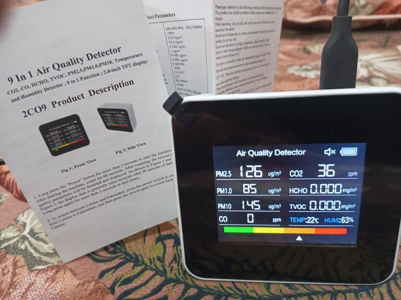 Formaldehyde detector air quality monitor incubator PM 2.5 porta 10