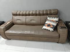 Sofa set / 5 seater sofa / leather sofa / wooden sofa / side tables