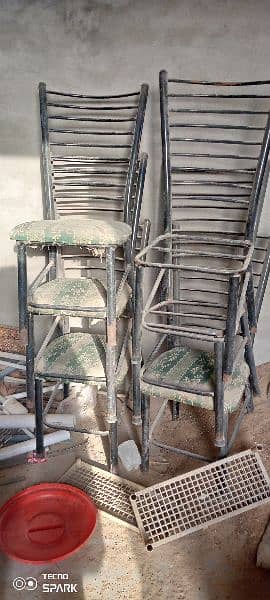 iron rod 6 chairs condition 8/10 miner repairing required 1