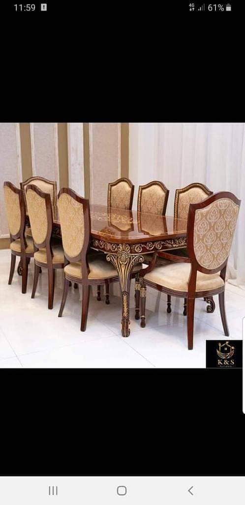 Dining table / 4 to 12 Chairs / wooden / Glass top / Luxury /All type 5