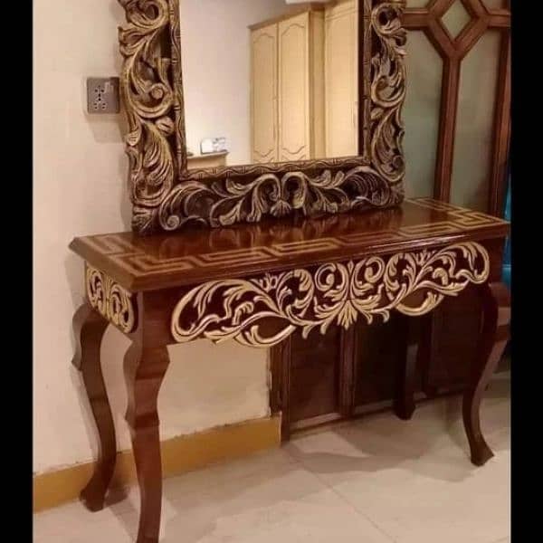 Solid Console with Mirror design with high quality wood material 1