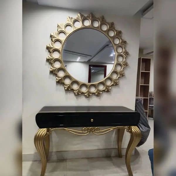 Solid Console with Mirror design with high quality wood material 3