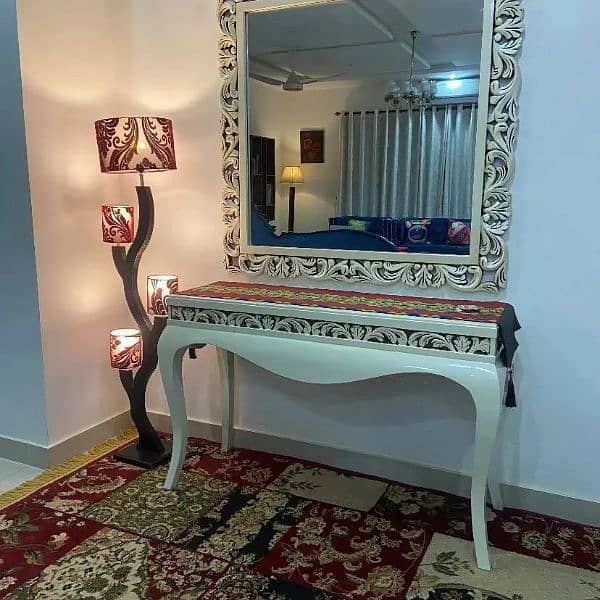 Solid Console with Mirror design with high quality wood material 4