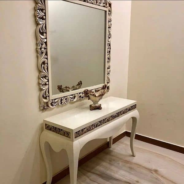 Solid Console with Mirror design with high quality wood material 6