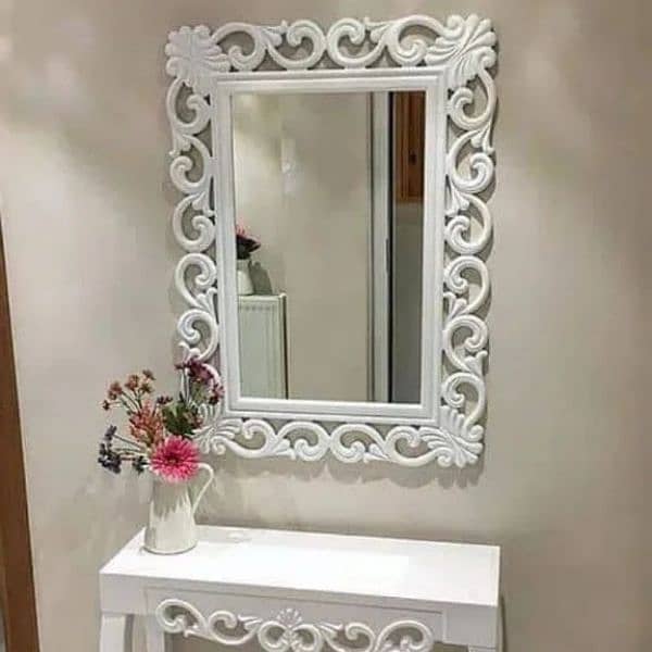 Solid Console with Mirror design with high quality wood material 7
