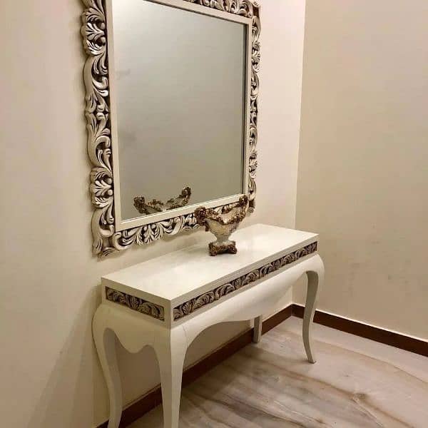 Solid Console with Mirror design with high quality wood material 8