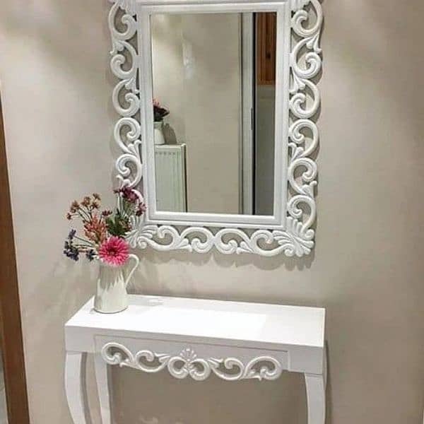 Solid Console with Mirror design with high quality wood material 9