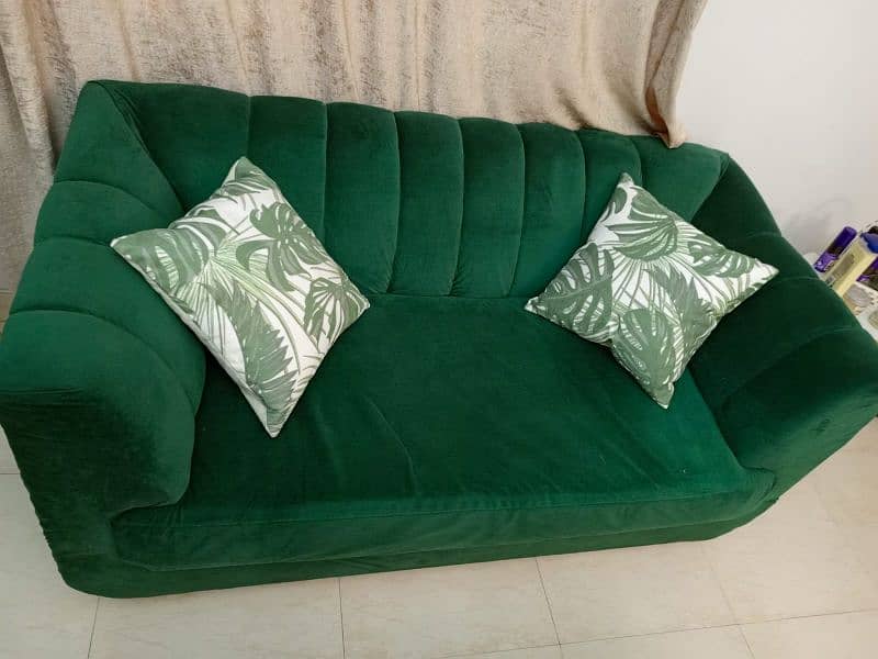 7 seater sofas  with centre tables. green colour sofa set 2