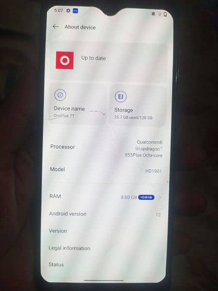 One plus 7t only mobile 8+5/128gb 1