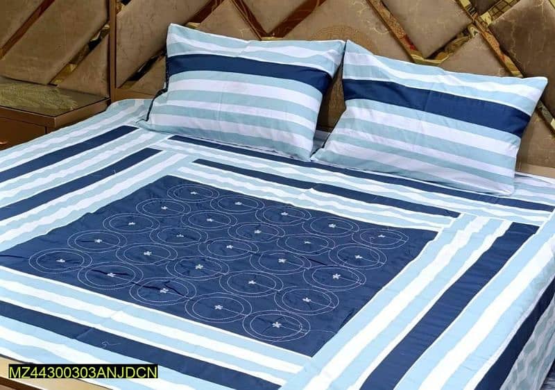 3pcs cotton patchwork double bedsheet 0
