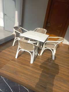 Outdoor garden chairs and table set.