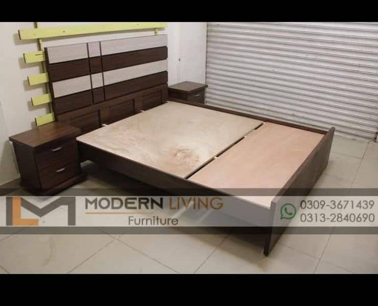 King size bed with 2 side tables best quality 15