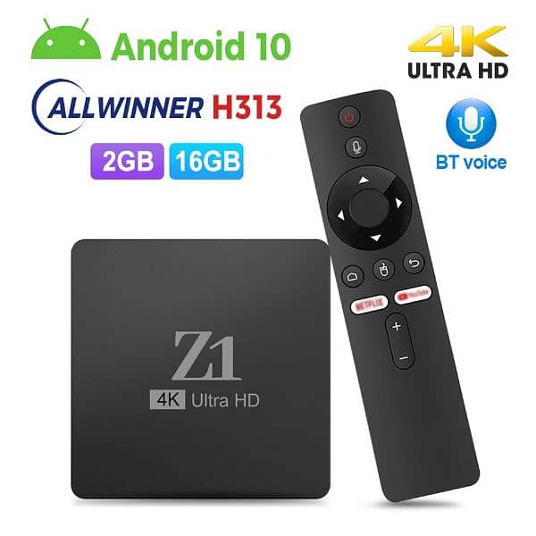 z1 Tv box 2gb 16gb android 10.0 with Bluetooth + voice remote 0