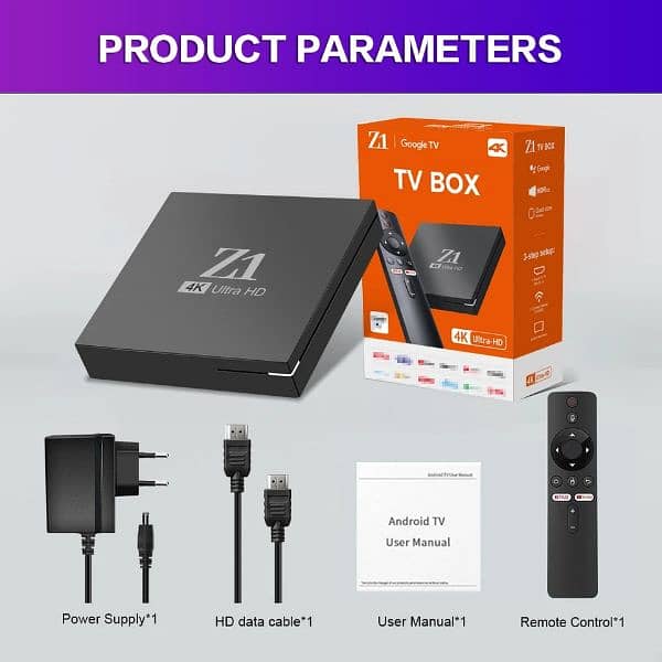 z1 Tv box 2gb 16gb android 10.0 with Bluetooth + voice remote 1