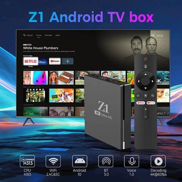 z1 Tv box 2gb 16gb android 10.0 with Bluetooth + voice remote 2