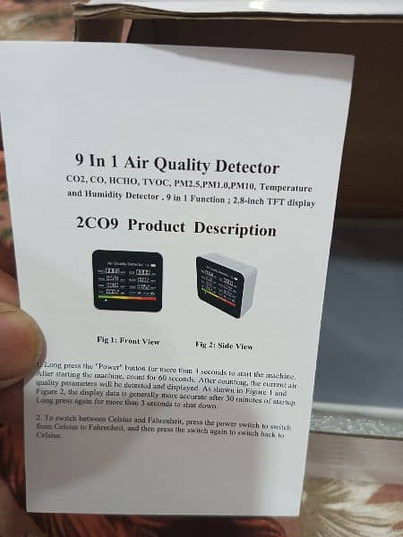 9 In 1 Air Quality Detector Humidifier PM2.5 PM10 HCHO TVOC CO CO 7