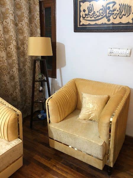 6-Seater Sofa Set, Yellowish cream colour. received 2 days ago 2