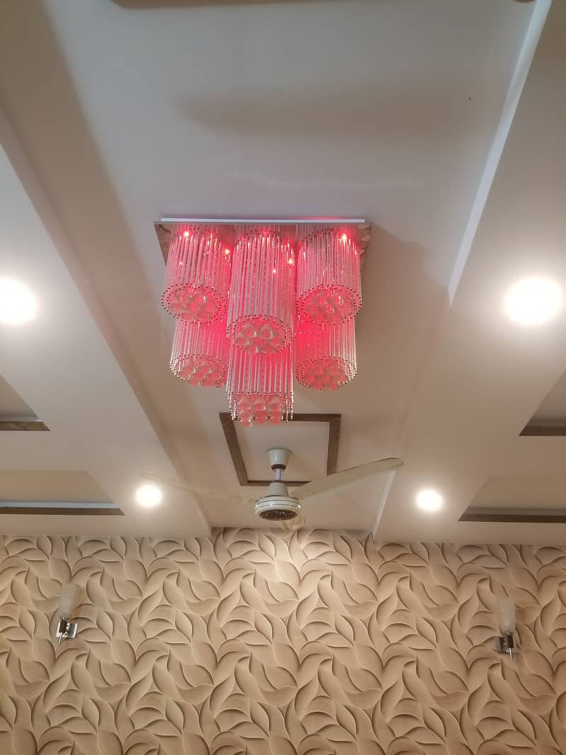 Beautiful huge chandlier with remote multi colour lights 4