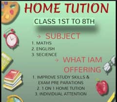 Home tution for all subjects (Grade 1 to 8) 0