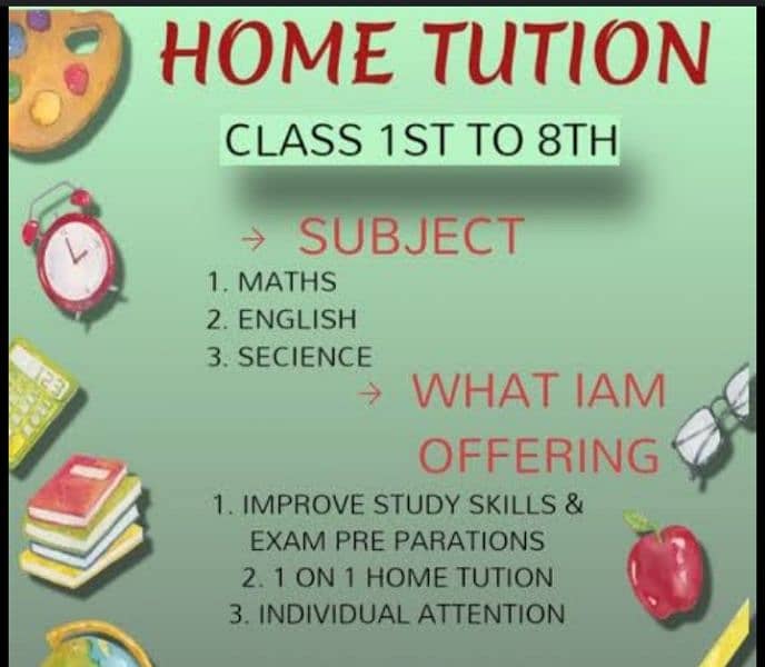 Home tution for all subjects (Grade 1 to 8) 0