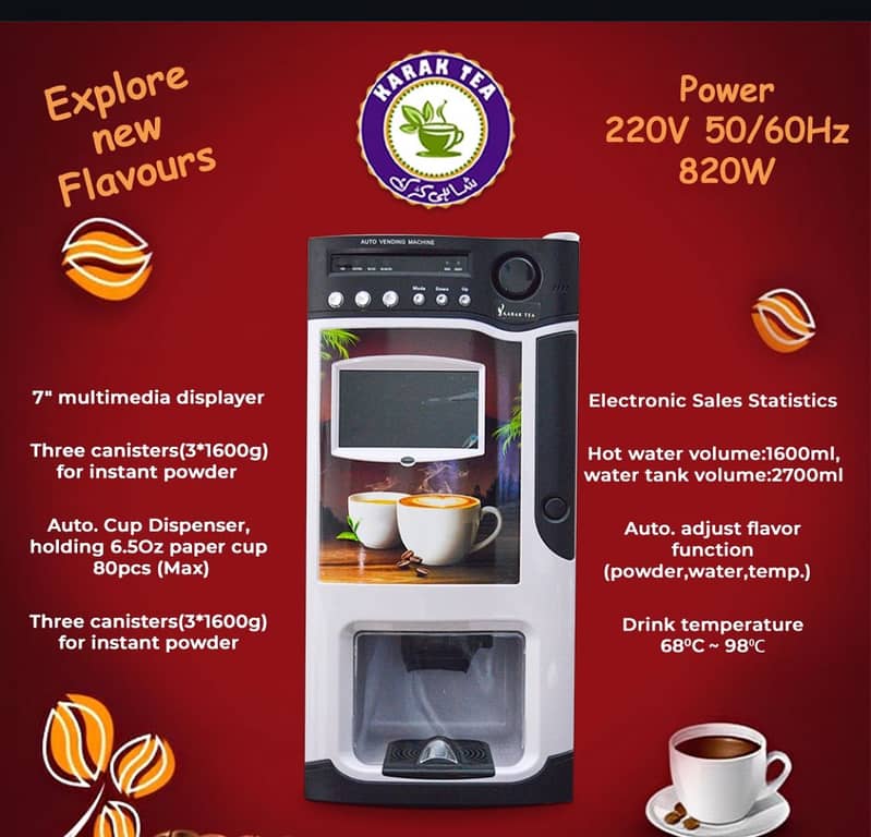 Coffee Machine 3 channel screen auto cup model 0