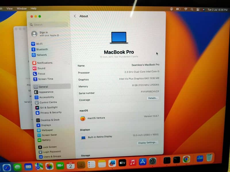 Apple MacBook Pro A1708 2017 2