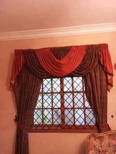 Set of 4 antique curtains 0
