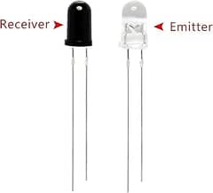 [2 pairs] 5mm 940nm LEDs Infrared Emitter and IR Receiver Diode Diodes 0