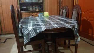 wooden dinning table with chairs 0