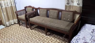 Sheshim wood 5 seater sofa set 0
