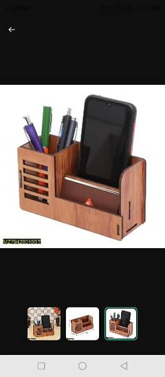 1 Pc Mobile Holder Wooden Desk Organizer