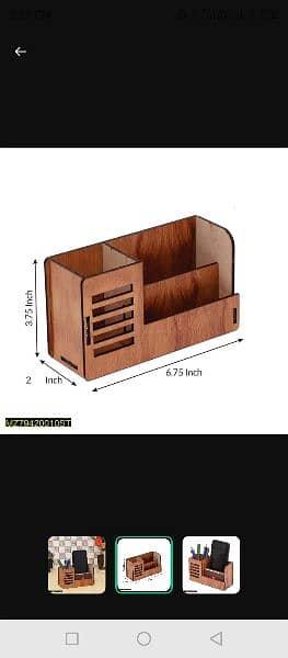 1 Pc Mobile Holder Wooden Desk Organizer 1