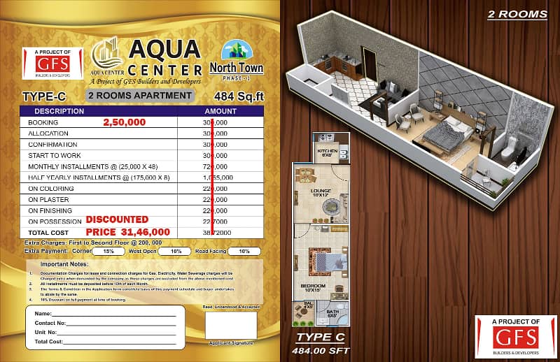 AQUA CENTER APARTMENTS AVAILABLE ON 5 YEARS INSTALMENT NORTH TOWN RESIDENCY 0
