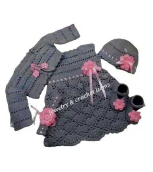 Crochet baby frocks for born baby till 1.5 year 1