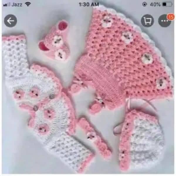 Crochet baby frocks for born baby till 1.5 year 2