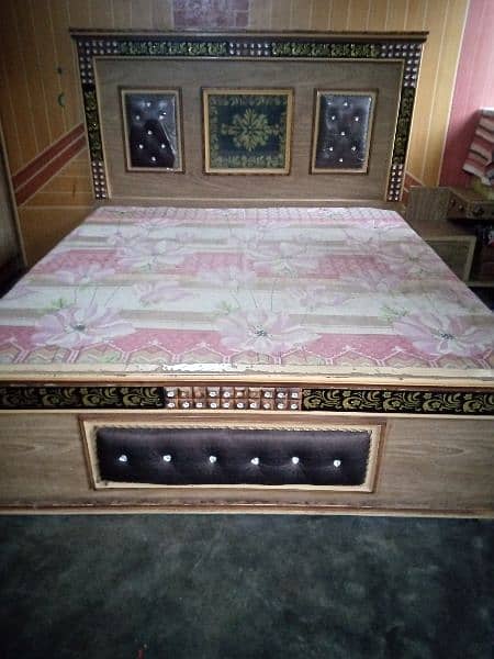 king size bed with side table dressing table divider 1