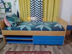 Order made Single bed with side table and wardrobe for sale.
