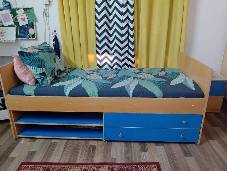 Order made Single bed with side table and wardrobe for sale. 0