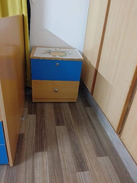 Order made Single bed with side table and wardrobe for sale. 1